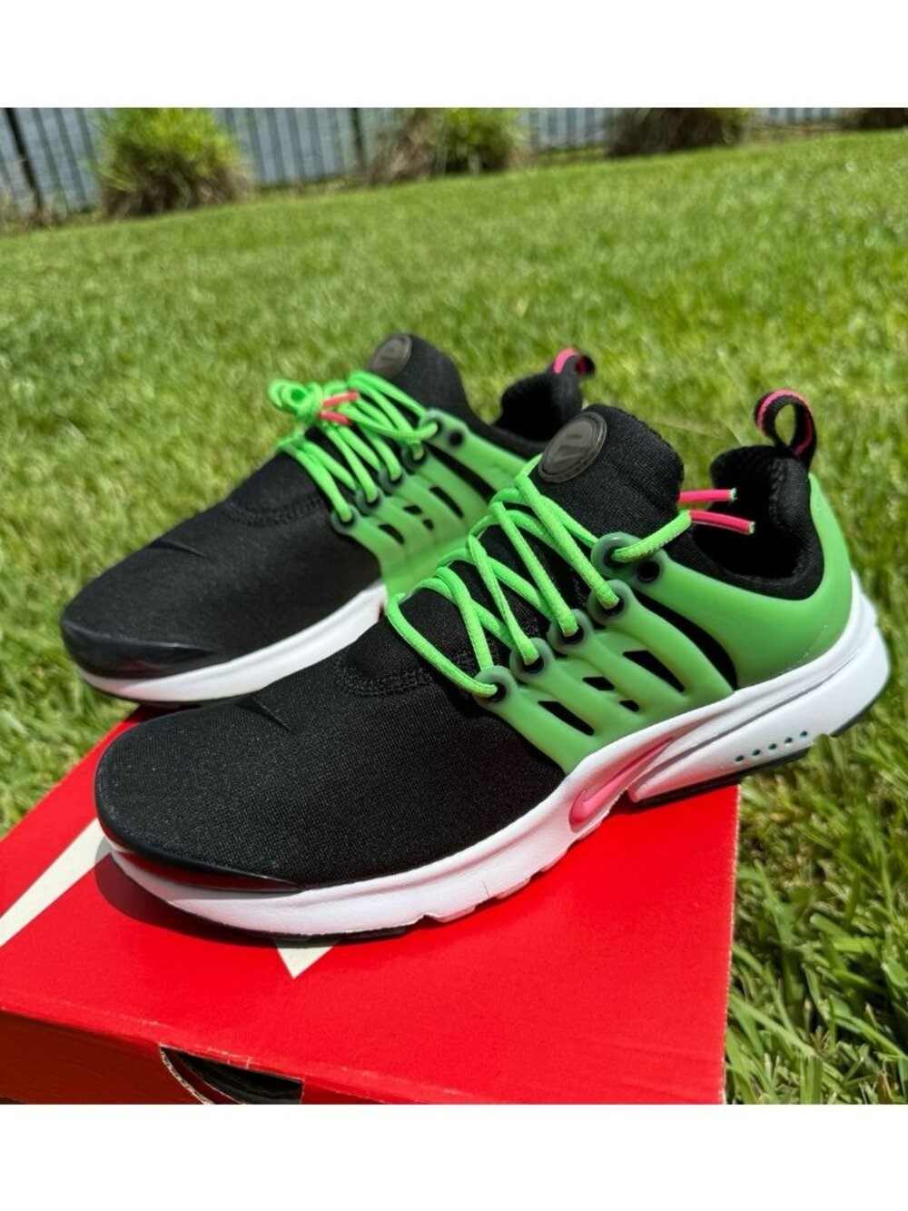 6Y | 7.5 WOMEN'S NIKE PRESTO BLACK / GREEN / WHITE DJ5152-001 RUNNING SNEAKERS
